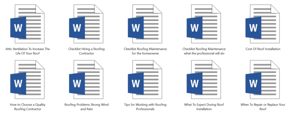 Roofing PLR Articles Sample doc