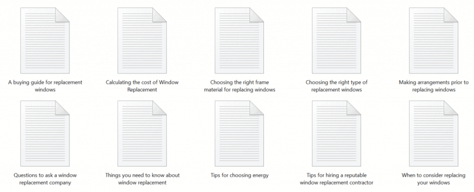 Window Replacement PLR Articles Sample text