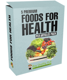 5 Premium Foods For Health PLR Articles Pack