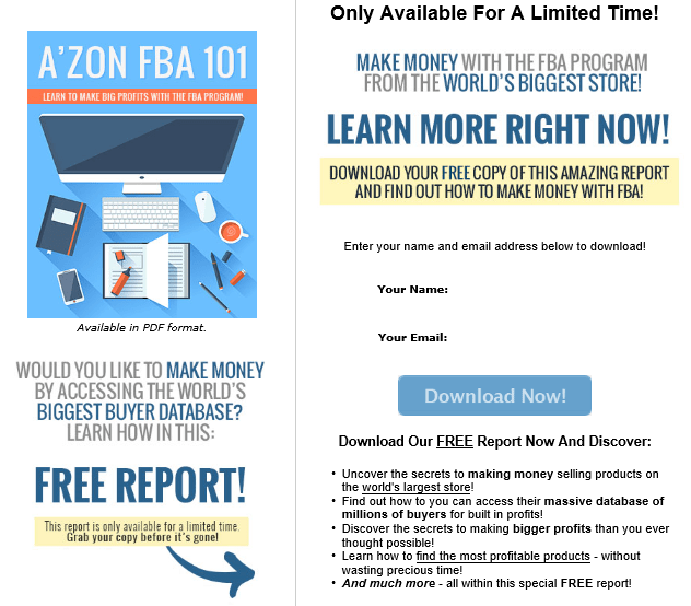 Amazon FBA PLR Lead Magnet Kit Squeeze Page