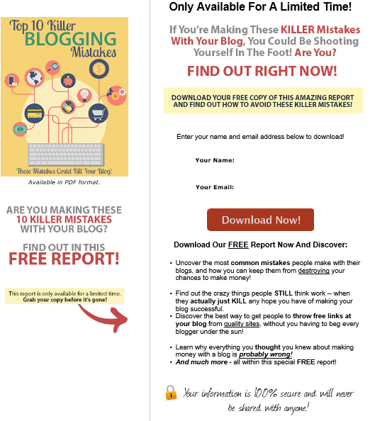 Blogging Mistakes PLR Squeeze Page Blogging Mistakes PLR Squeeze Page