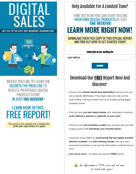 Digital Sales PLR Squeeze Page Digital Sales PLR Squeeze Page