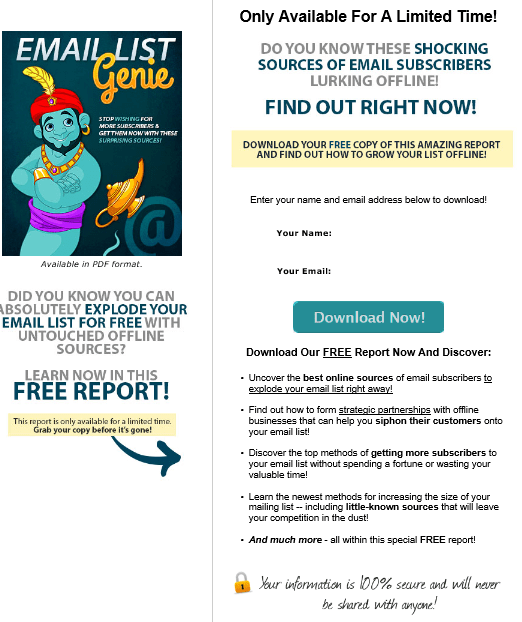 Email List Genie PLR Squeeze Page Email List Genie PLR Squeeze Page