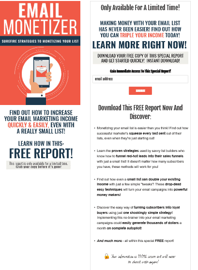 Email Monetizer PLR Squeeze Page Email Monetizer PLR Squeeze Page