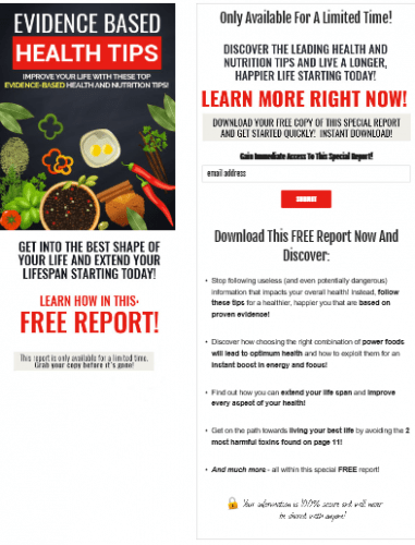 Evidence Based Health Tips PLR Lead Magnet Kit | Health PLR Report