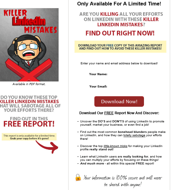 LinkedIn Mistakes PLR Squeeze Page LinkedIn Mistakes PLR Squeeze Page