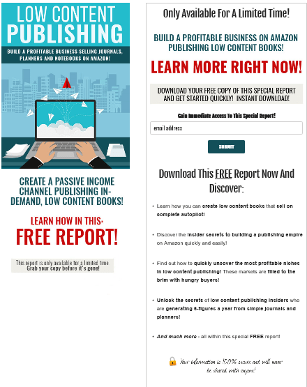 Low Content Publishing PLR Squeeze Page Low Content Publishing PLR Squeeze Page