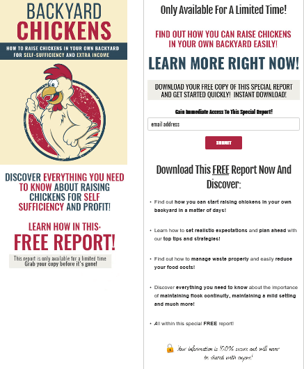 Raising Chickens PLR Squeeze Page