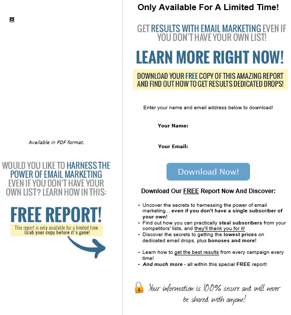 Dedicated Email Drops PLR Squeeze Page Dedicated Email Drops PLR Squeeze Page
