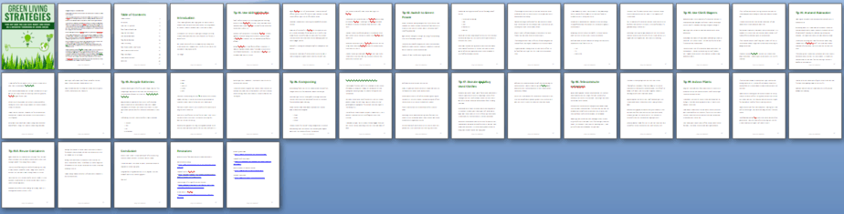Green Living Strategies PLR Report Sneak Preview Green Living Strategies PLR Report Sneak Preview