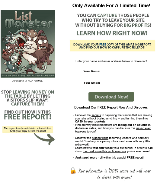 List Monster PLR Squeeze Page List Monster PLR Squeeze Page