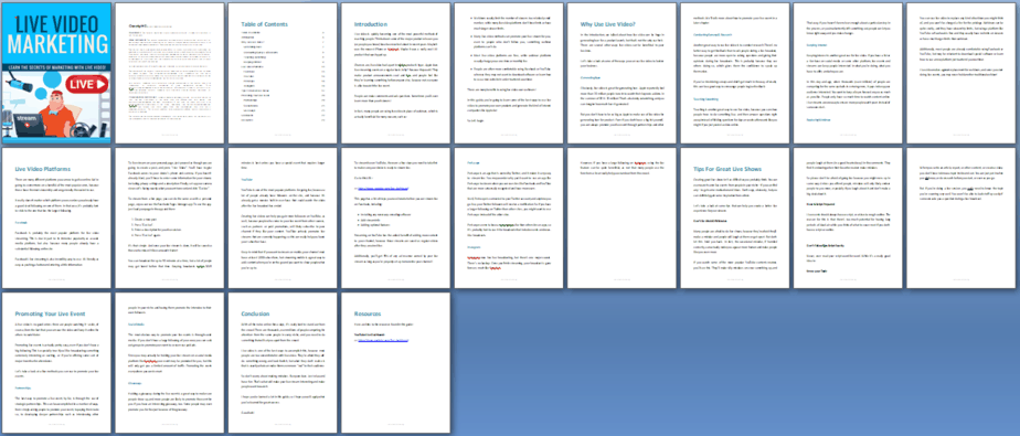 Live Video Marketing PLR Report Sneak Preview Live Video Marketing PLR Report Sneak Preview