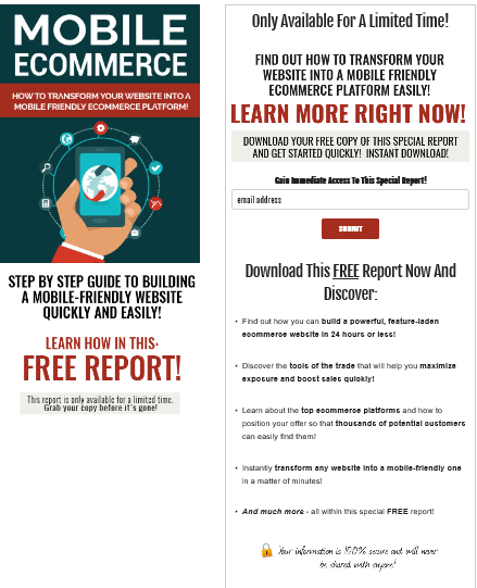 Mobile Ecommerce PLR Squeeze Page