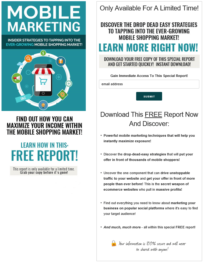 Mobile Marketing PLR Squeeze Page Mobile Marketing PLR Squeeze Page
