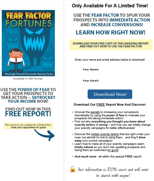 Scarcity Strategy PLR Squeeze Page