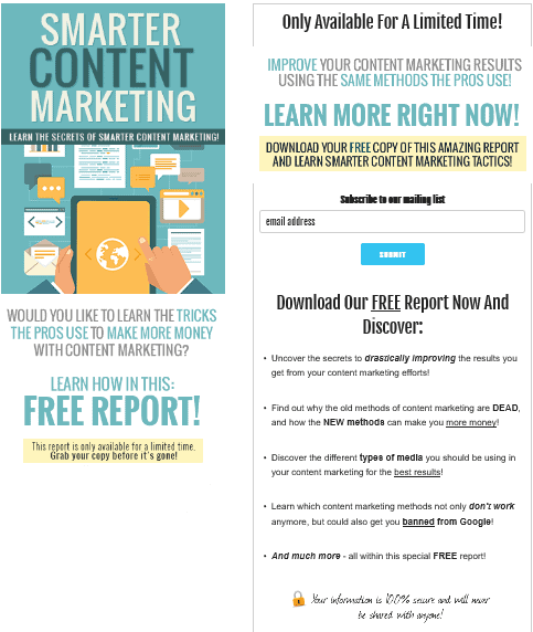 Smarter Content Marketing PLR Squeeze Page Smarter Content Marketing PLR Squeeze Page