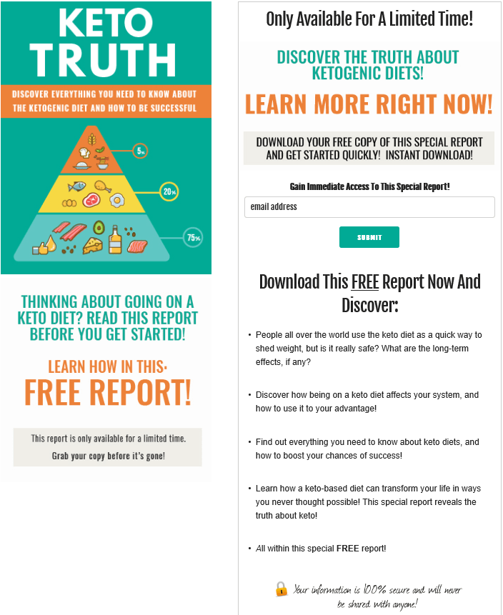 Keto Diet Truth PLR Squeeze Page