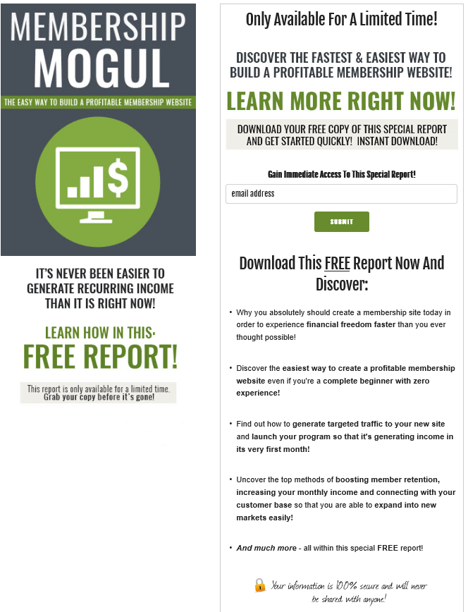Membership Mogul PLR Squeeze Page Membership Mogul PLR Squeeze Page