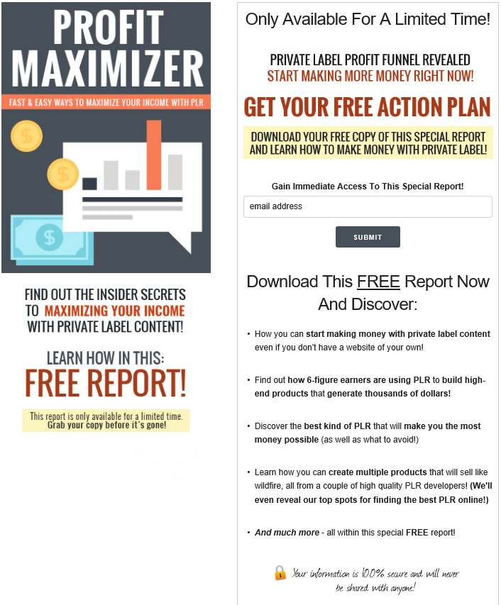 PLR Profit Maximizer PLR Squeeze Page