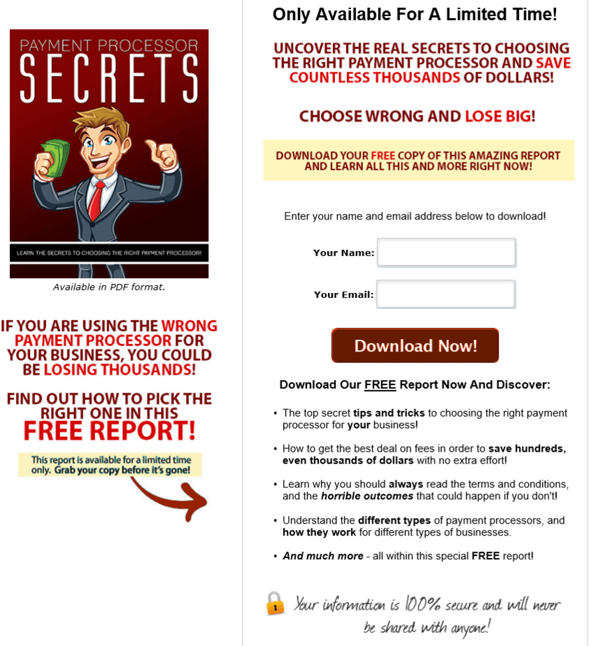 Payment Processor Secrets PLR Squeeze Page Payment Processor Secrets PLR Squeeze Page