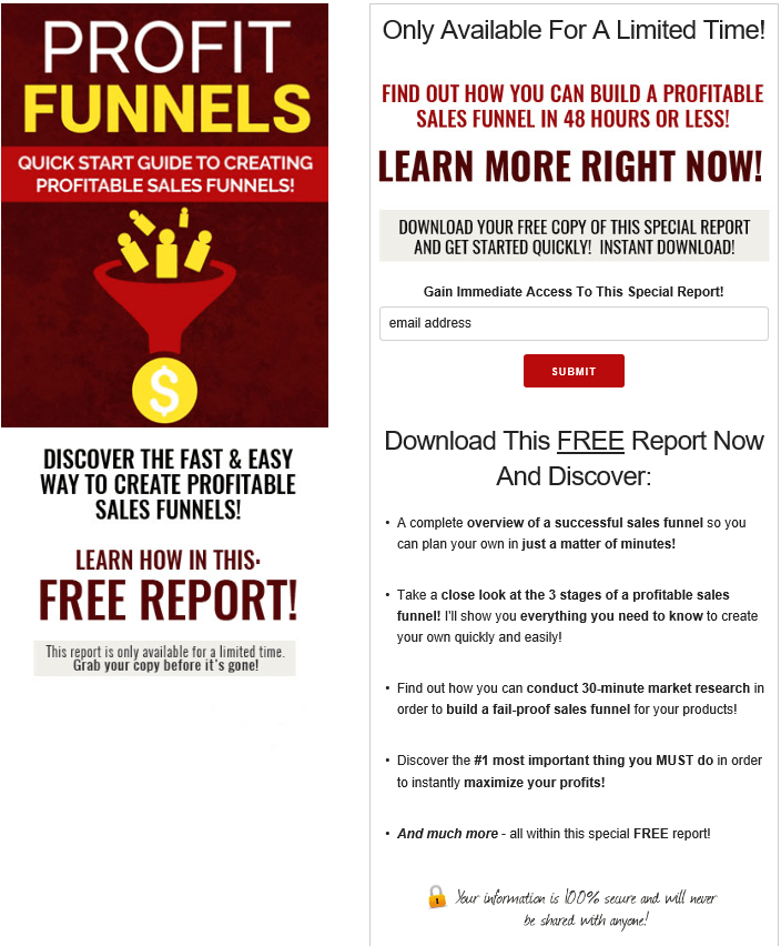 Profit Funnels PLR Squeeze Page