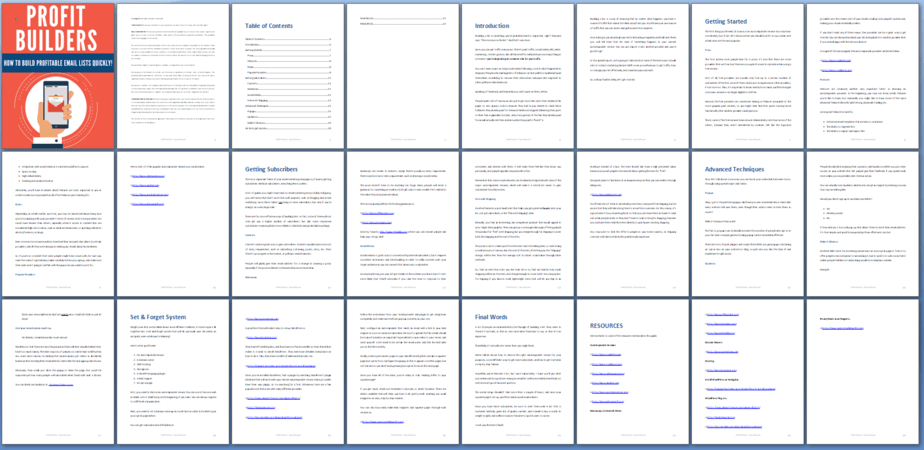 Profitable Email List Builders PLR Report Sneak Preview Profitable Email List Builders PLR Report Sneak Preview