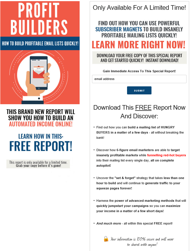 Profitable Email List Builders PLR Squeeze Page Profitable Email List Builders PLR Squeeze Page