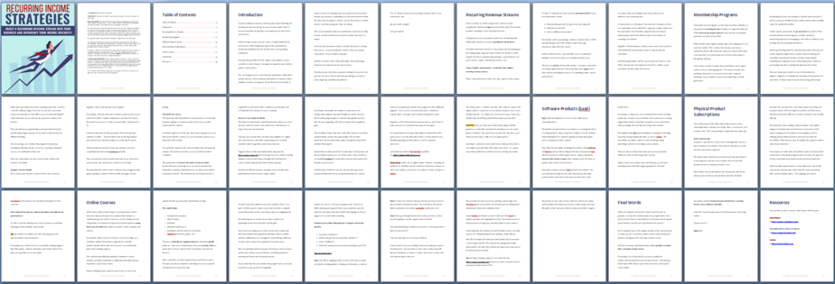 Recurring Income Strategies PLR Report Sneak Preview