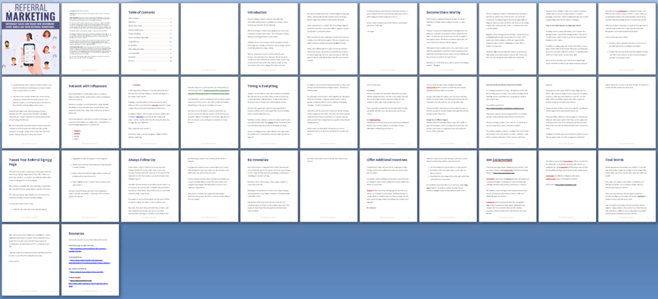 Referral Marketing PLR Report Sneak Preview Referral Marketing PLR Report Sneak Preview