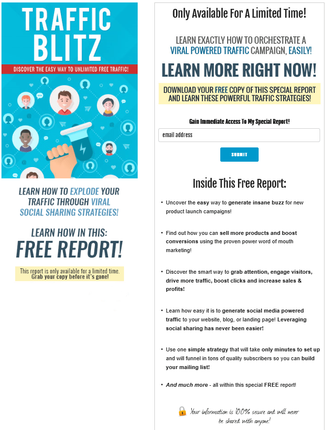 Traffic Blitz PLR Squeeze Page