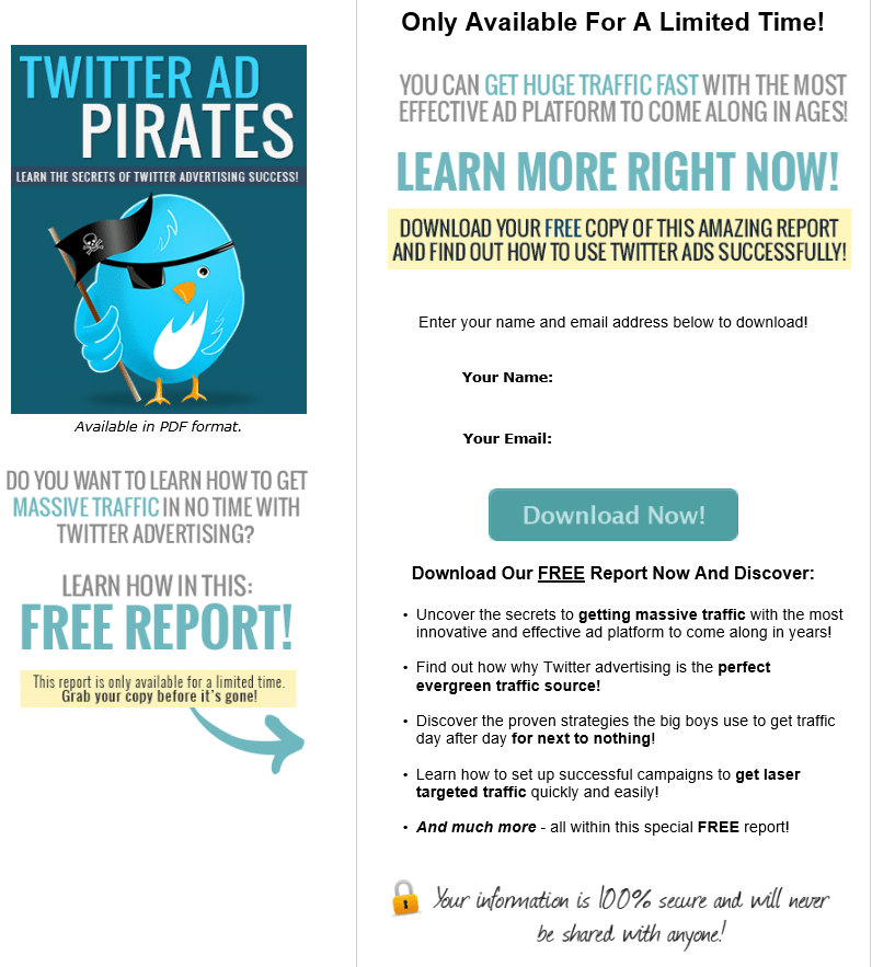 Twitter Ads PLR Squeeze Page Twitter Ads PLR Squeeze Page