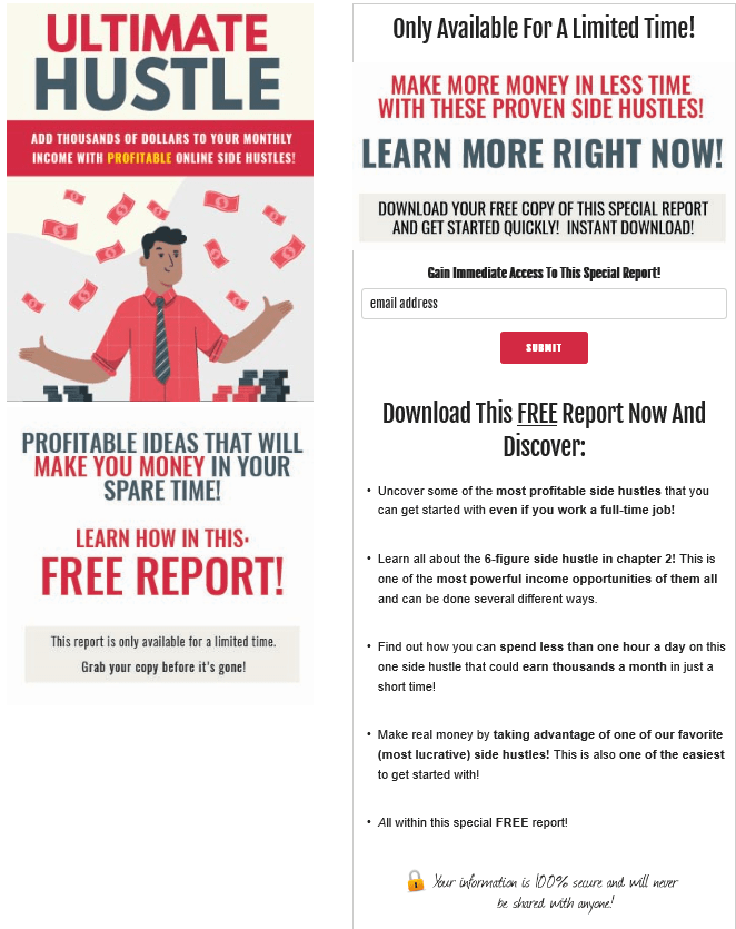 Ultimate Hustle PLR Squeeze Page
