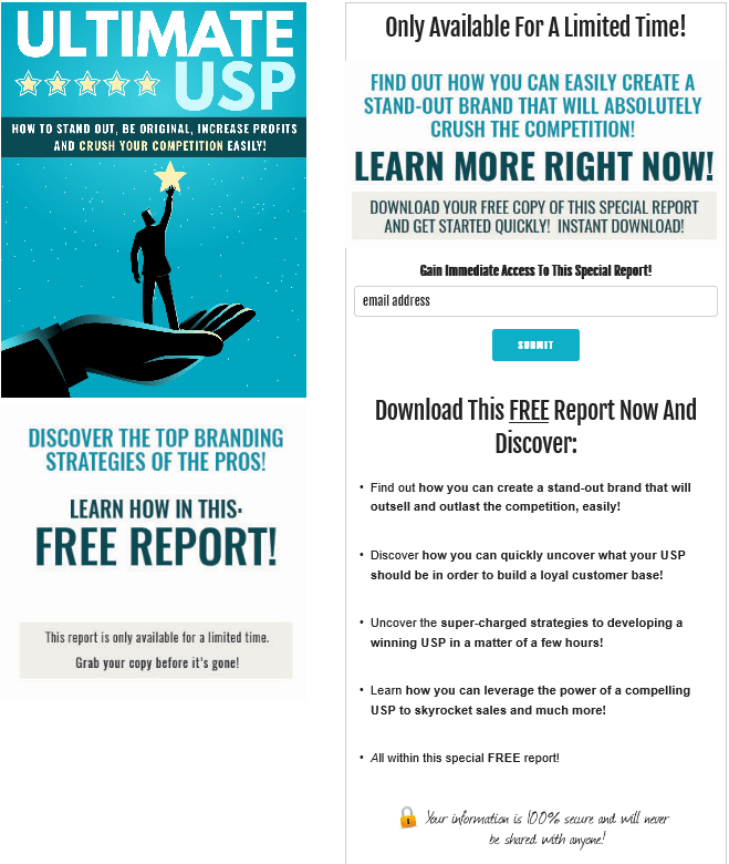 Ultimate USP PLR Squeeze Page