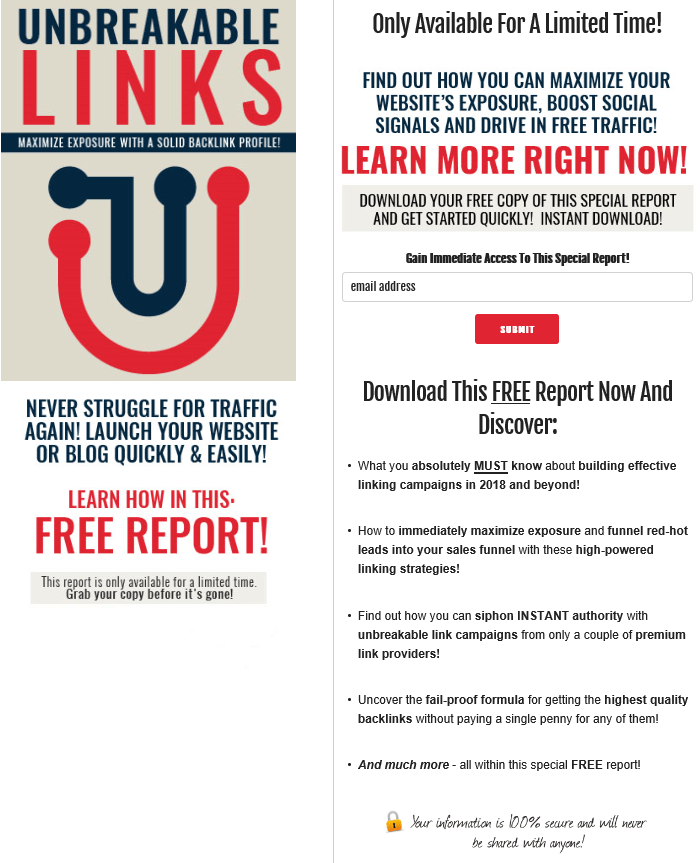 Unbreakable SEO Links PLR Squeeze Page Unbreakable SEO Links PLR Squeeze Page