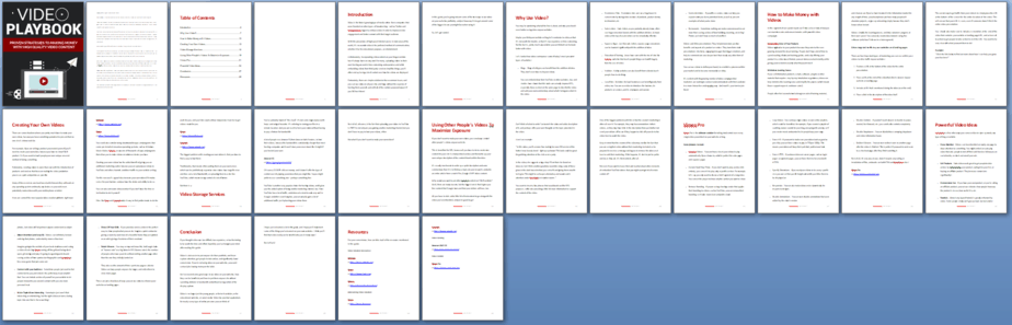Video Playbook PLR Report Sneak Preview Video Playbook PLR Report Sneak Preview
