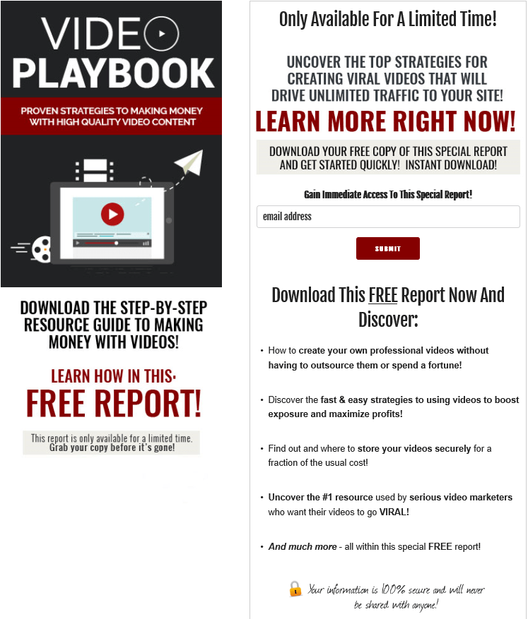 Video Playbook PLR Squeeze Page Video Playbook PLR Squeeze Page