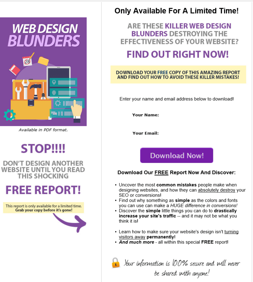 Web Design Blunders PLR Squeeze Page Web Design Blunders PLR Squeeze Page