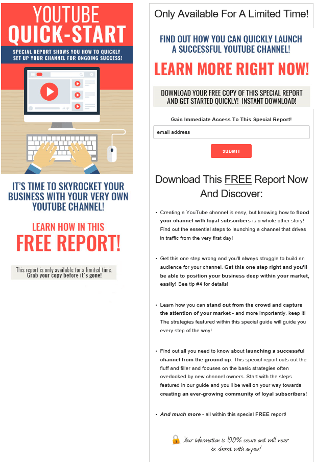 YouTube Quick Start PLR Squeeze Page YouTube Quick Start PLR Squeeze Page