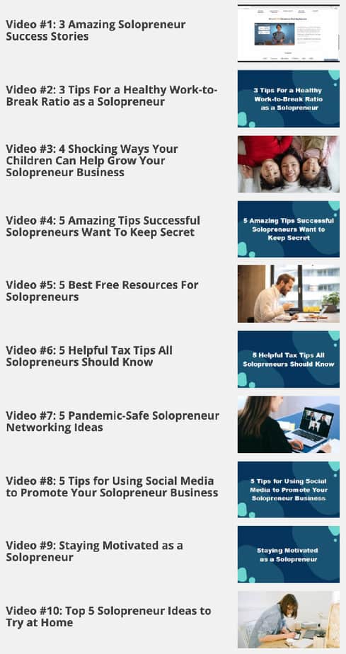 Solopreneur Success Videos