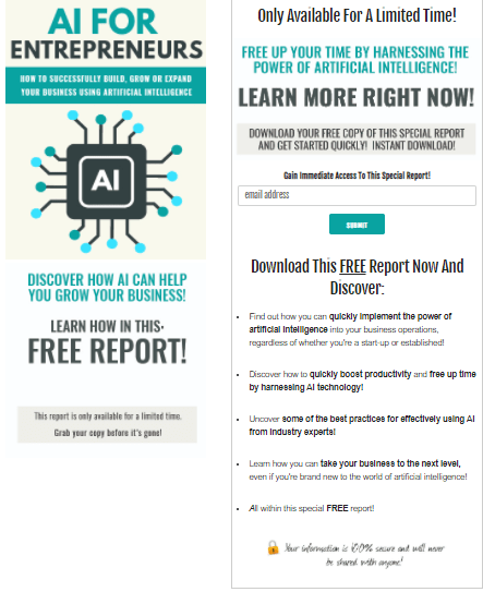 AI for Entrepreneurs PLR Squeeze Page AI for Entrepreneurs PLR Squeeze Page