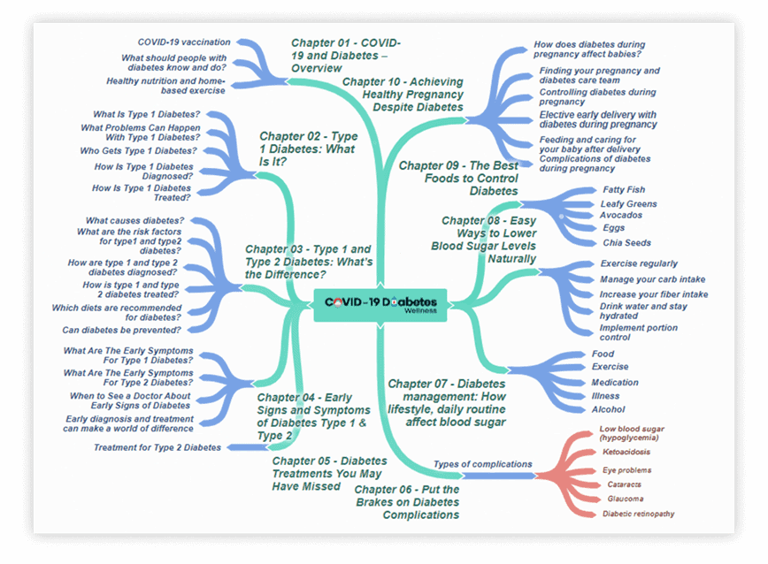 COVID 19 Diabetes Wellness PLR Sales Funnel Mind Map Screenshot