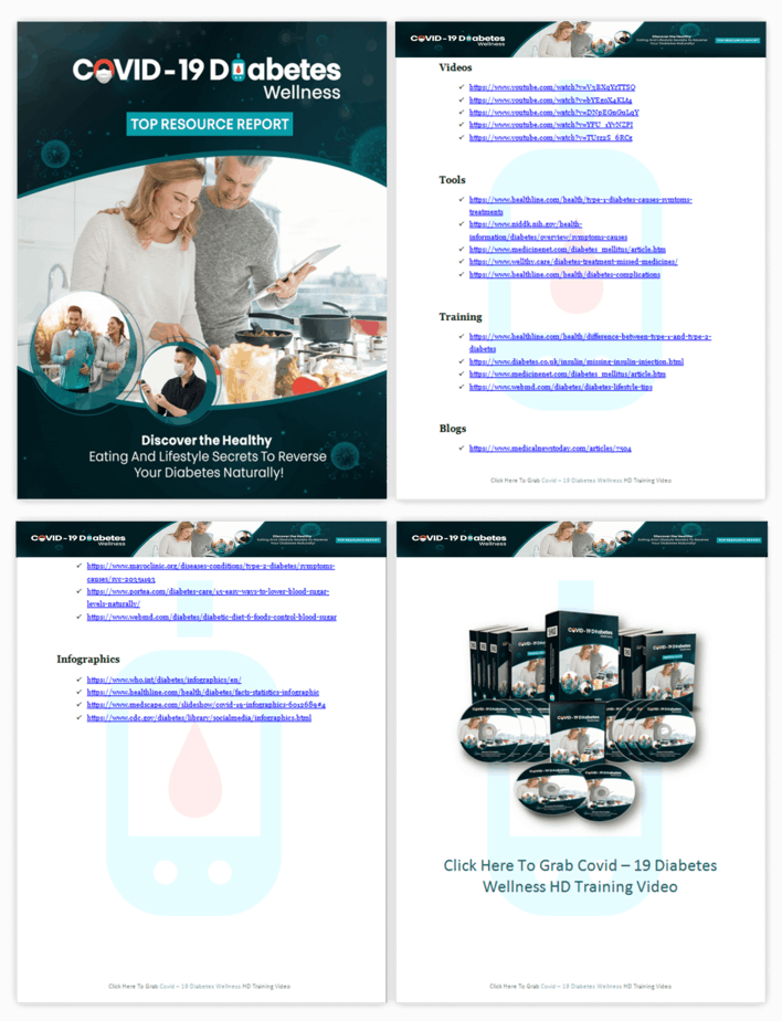 COVID 19 Diabetes Wellness PLR Sales Funnel Top Resource Report Screenshot