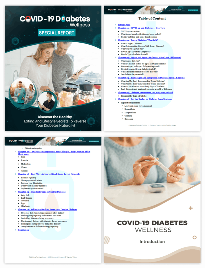COVID 19 Diabetes Wellness PLR Sales Funnel Upsell Report Screenshot