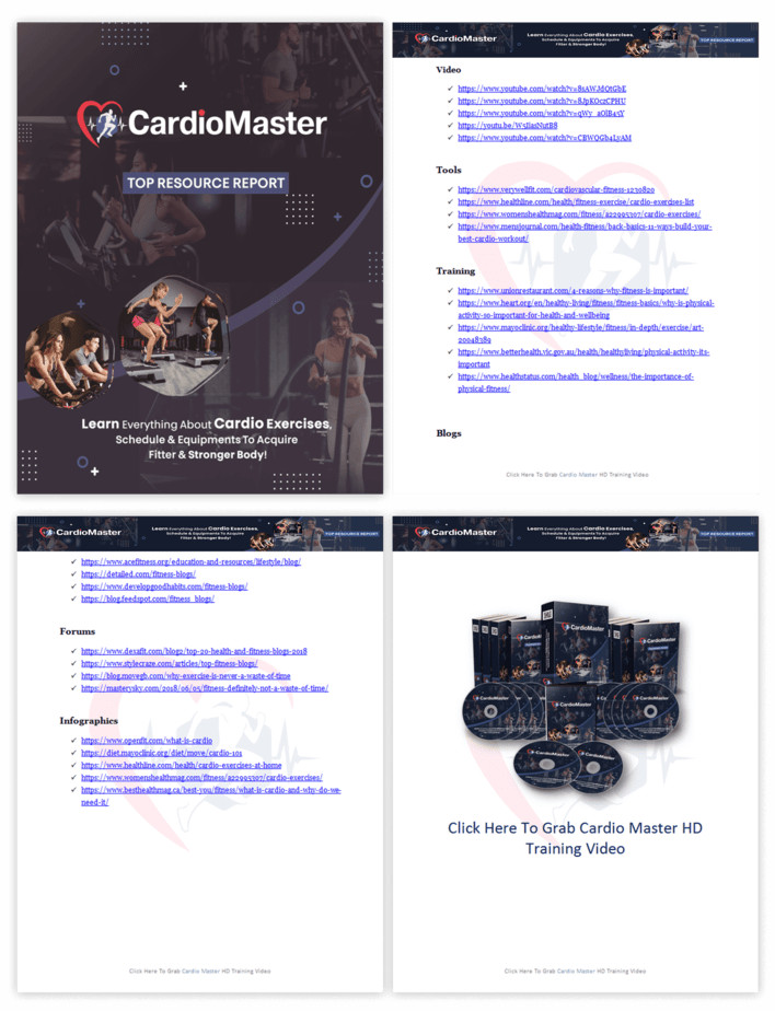 Cardio Master PLR Sales Funnel Top Resource Report Screenshot