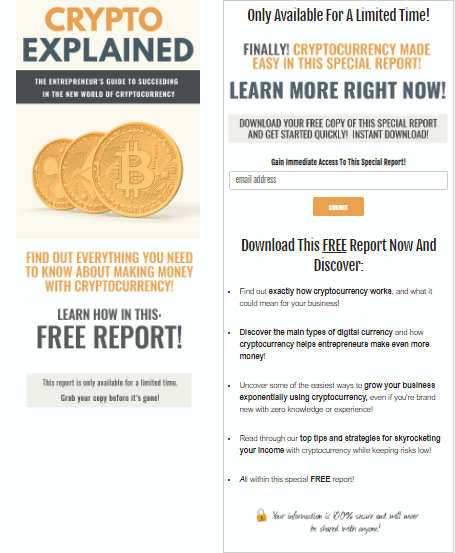 Crypto Explained PLR Squeeze Page