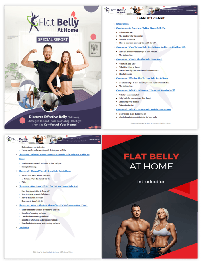 Flat Belly At Home PLR Sales Funnel Upsell Squeeze Page Report Screenshot