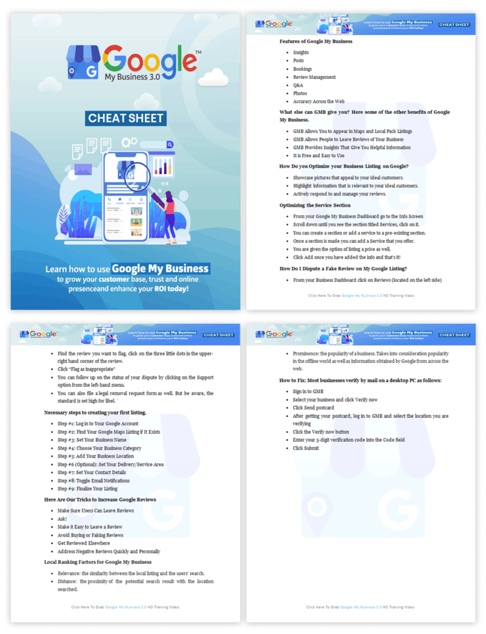 Google My Business 3.0 PLR Sales Funnel Cheatsheet Screenshot Google My Business 3.0 PLR Sales Funnel Cheatsheet Screenshot
