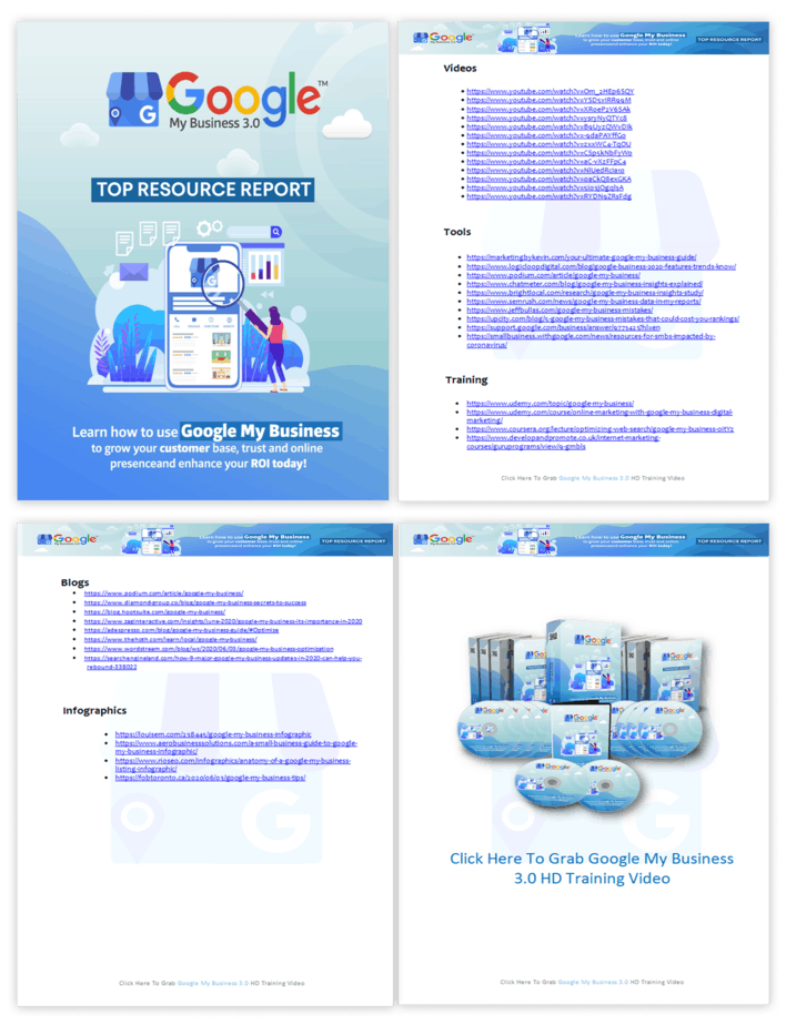 Google My Business 3.0 PLR Sales Funnel Top Resource Report Screenshot