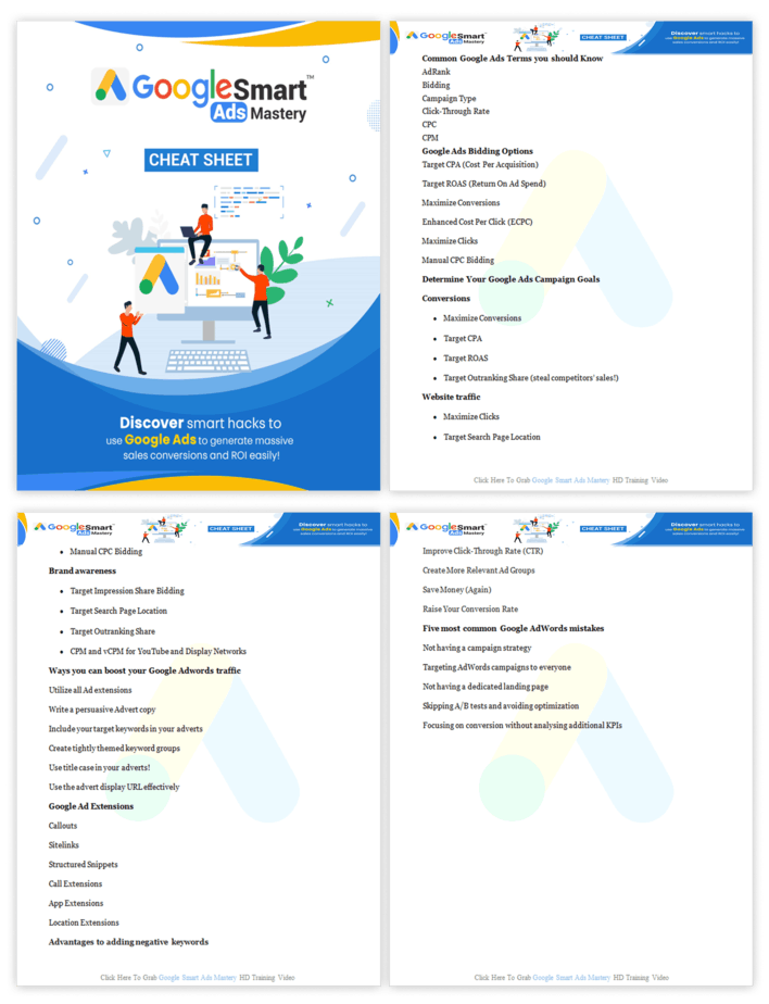 Google Smart Ads Mastery PLR Sales Funnel Cheatsheet Screenshot Google Smart Ads Mastery PLR Sales Funnel Cheatsheet Screenshot