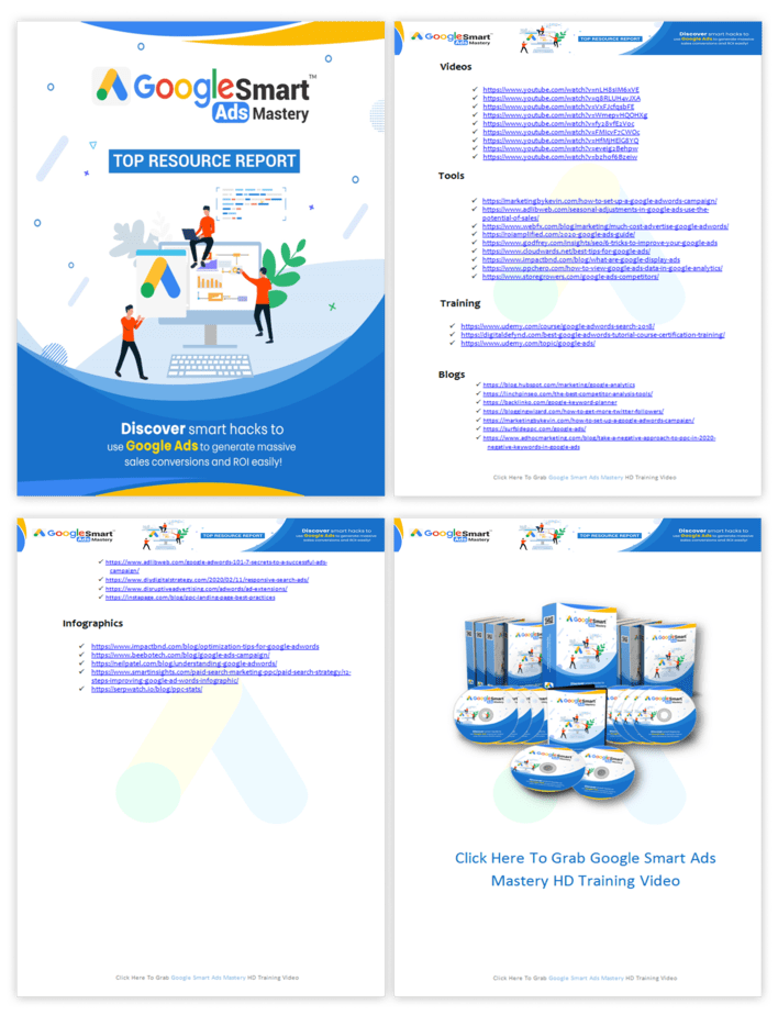 Google Smart Ads Mastery PLR Sales Funnel Top Resource Report Screenshot